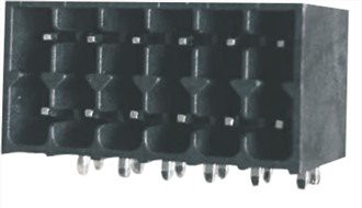 Blok Terminal 3.5mm Sudut Kanan Tingkat Ganda Suhu Tinggi