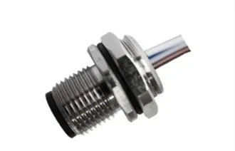 M12 Tipe Solder Pria Dikencangkan Belakang A-Pengkodean Kawat 8PIN PG9 0,5M