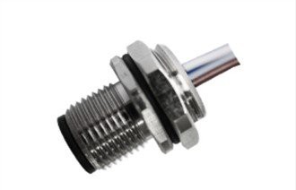 M12 Tipe Solder Pria Dikencangkan Belakang A-Pengkodean Kawat PG9 17PIN 0,5M